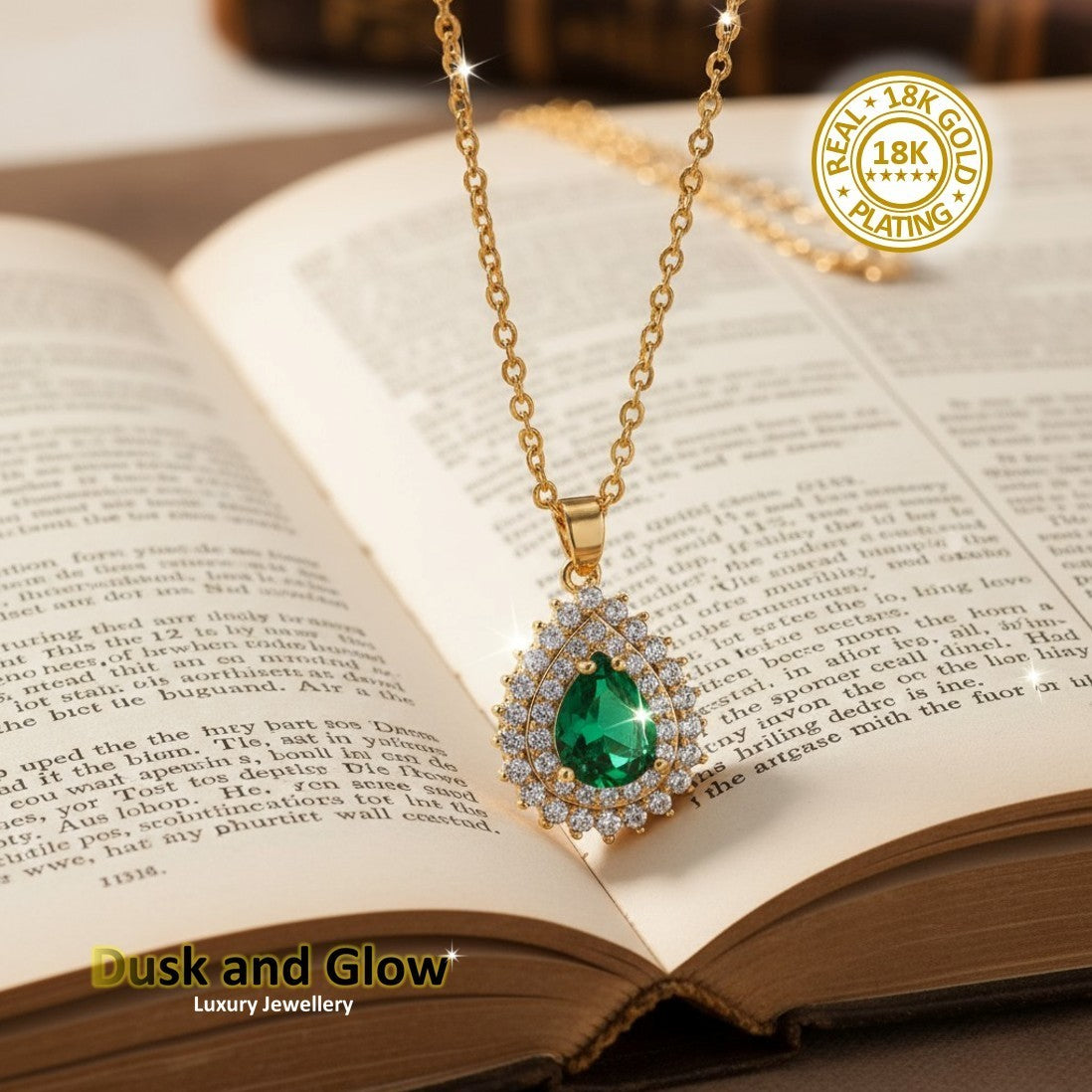 UK Women Gold Necklace Pendant Ladies Girls Jewellery Wedding Gift CZ BRAND NEW2