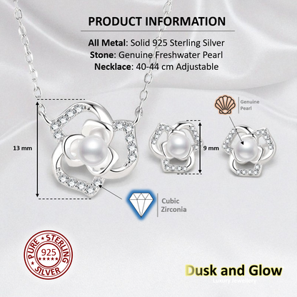 Womens Freshwater Pearl Jewellery Gift Set Necklace Earrings 925 Sterling Silver4