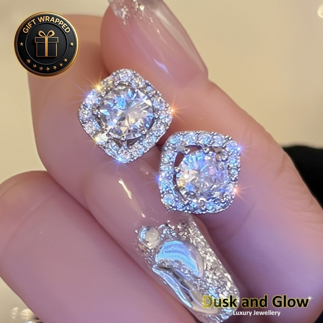 Women Zirconia Stone Stud Earrings Ladies Fashion Girls Jewellery Gift UK NEW1