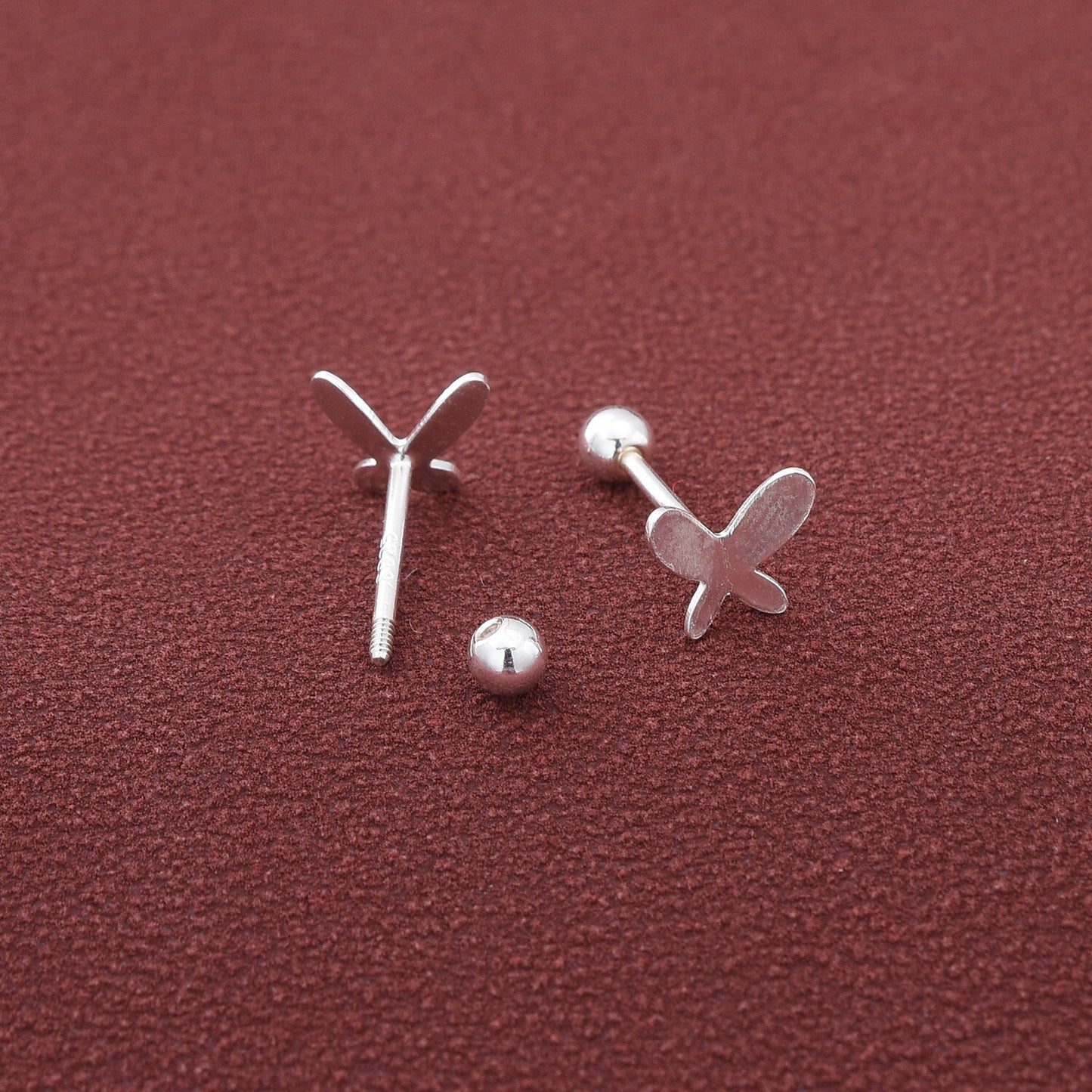 S925 Sterling Silver Butterfly Stud Earrings Women Ladies Girls Jewelry Gift NEW1