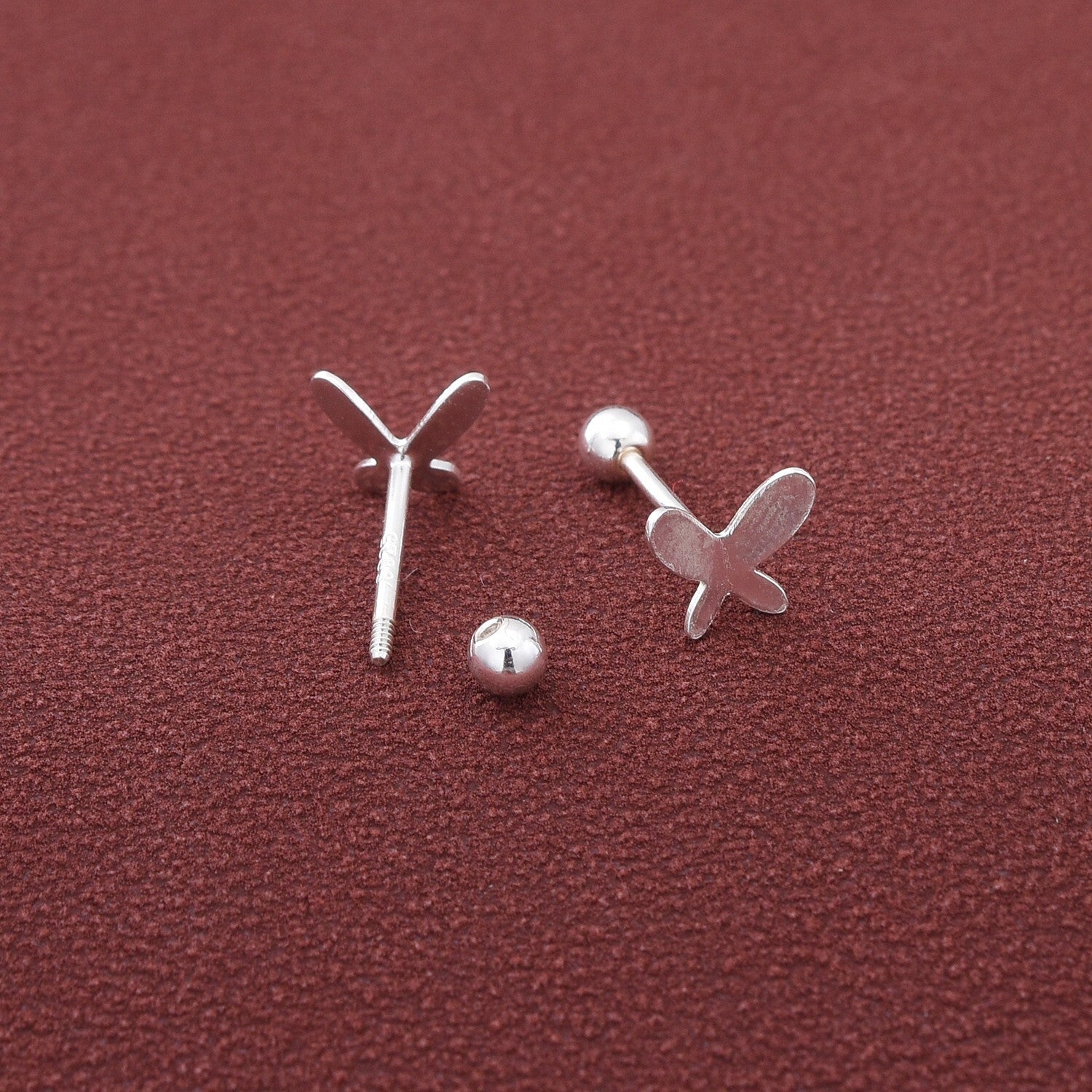 S925 Sterling Silver Butterfly Stud Earrings Women Ladies Girls Jewelry Gift NEW1
