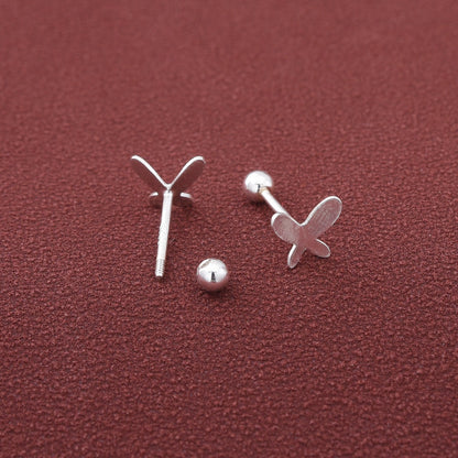 S925 Sterling Silver Butterfly Stud Earrings Women Ladies Girls Jewelry Gift NEW1