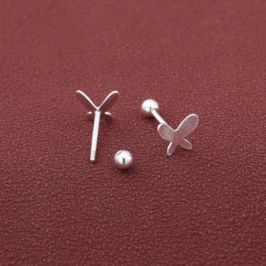 S925 Sterling Silver Butterfly Stud Earrings Women Ladies Girls Jewelry Gift NEW1