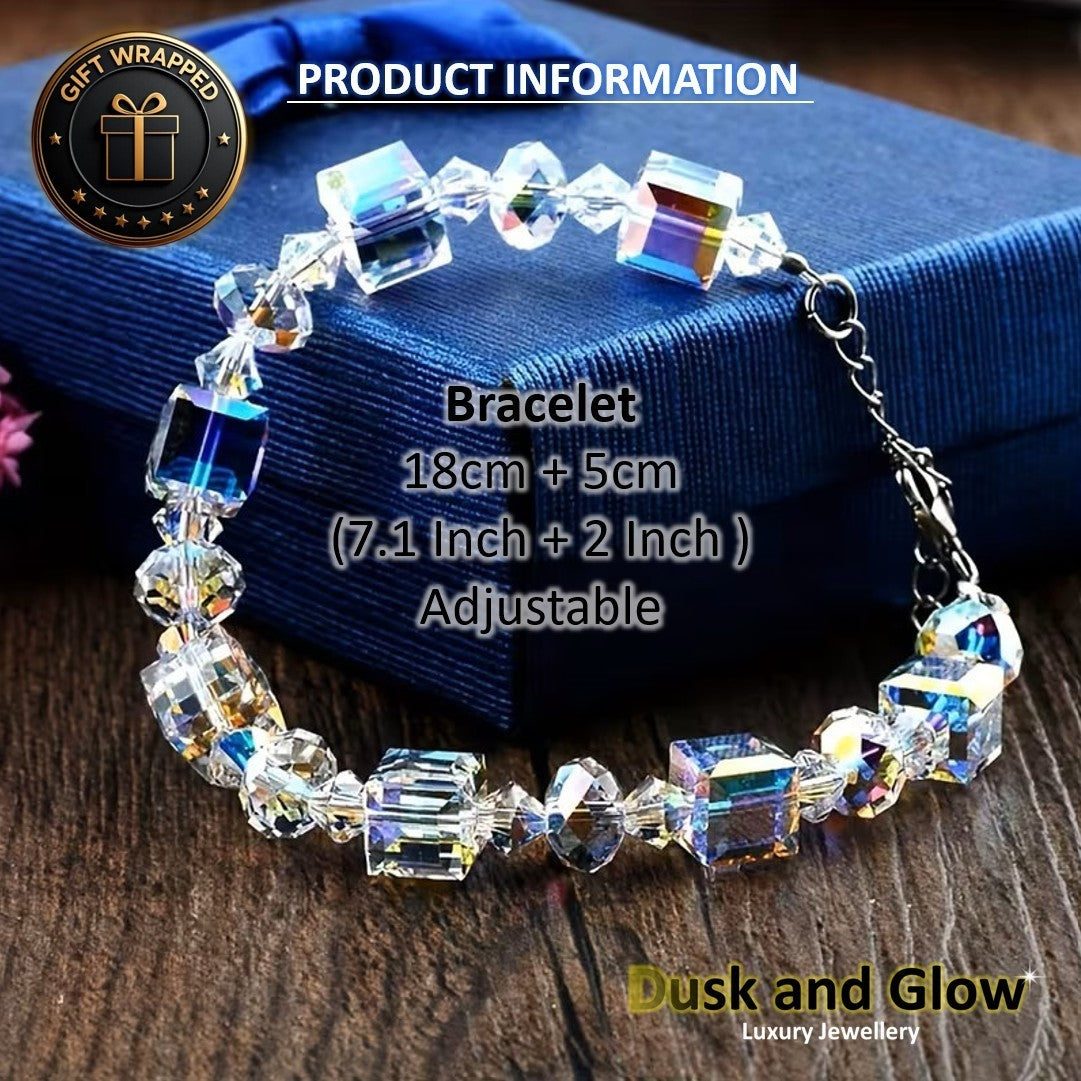 UK Women Ladies Silver Bracelet Light Catching Beads Girls Jewellery Gift NEW4
