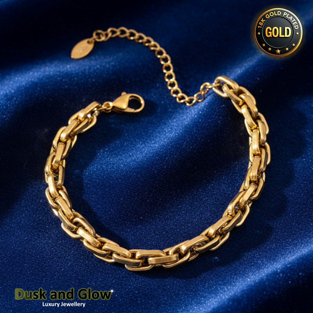 Luxury Gold Blecher Bracelet Chain 18ct Plated Women Ladies Girls Gift NEW UK3