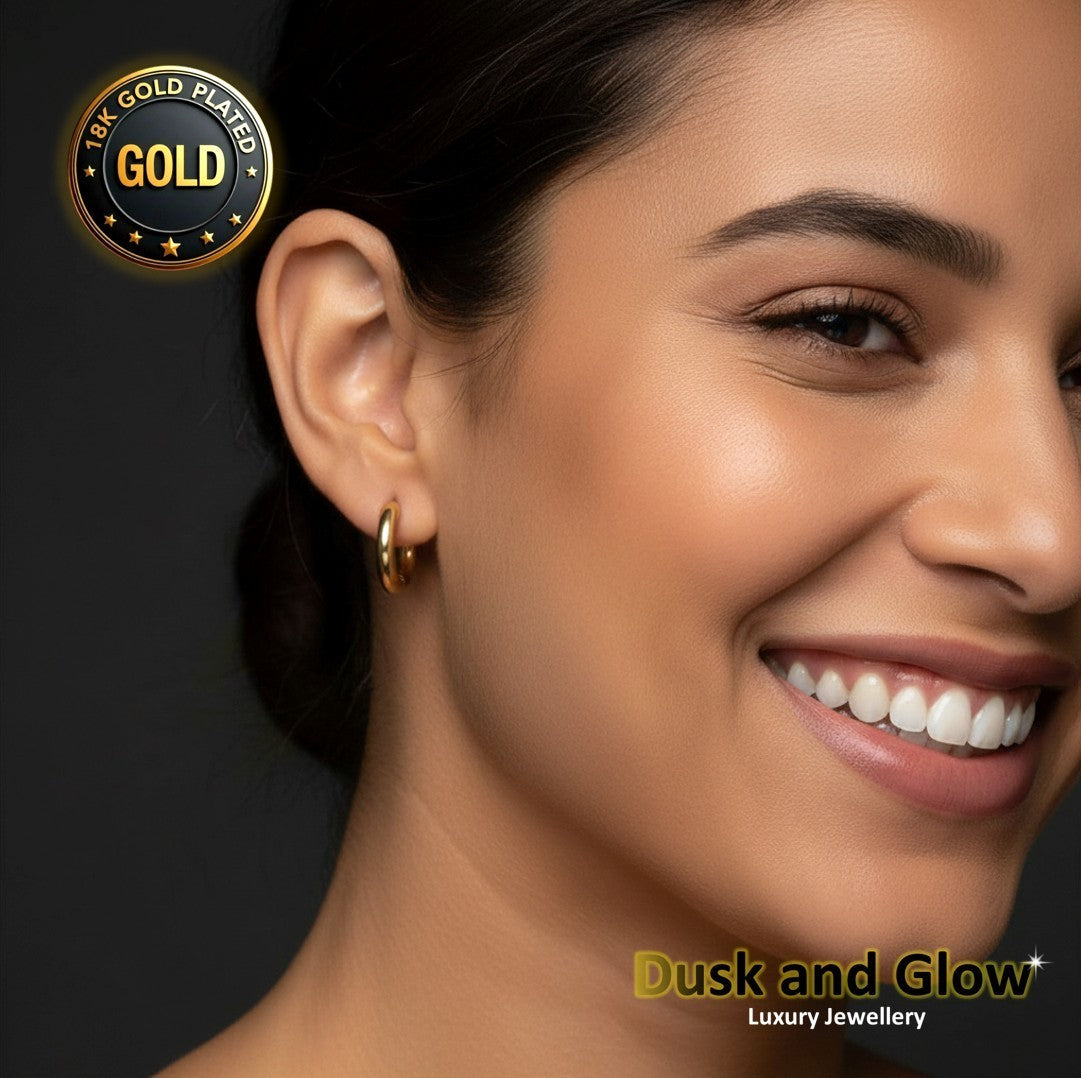 UK Womens Gold Hoop Earrings Genuine 18K Plating Ladies Girls Jewelry Gift NEW4
