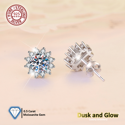 0.5 Carat Moissanite Stone Stud Earrings Solid 925 Sterling Silver Women Gift UK2