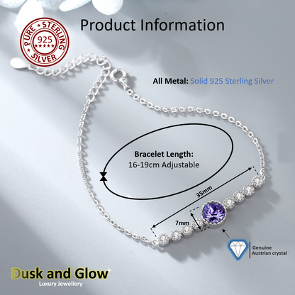 Solid 925 Sterling Silver Bracelet Crystal Luxury Women Ladies Girls Gift UK NEW4
