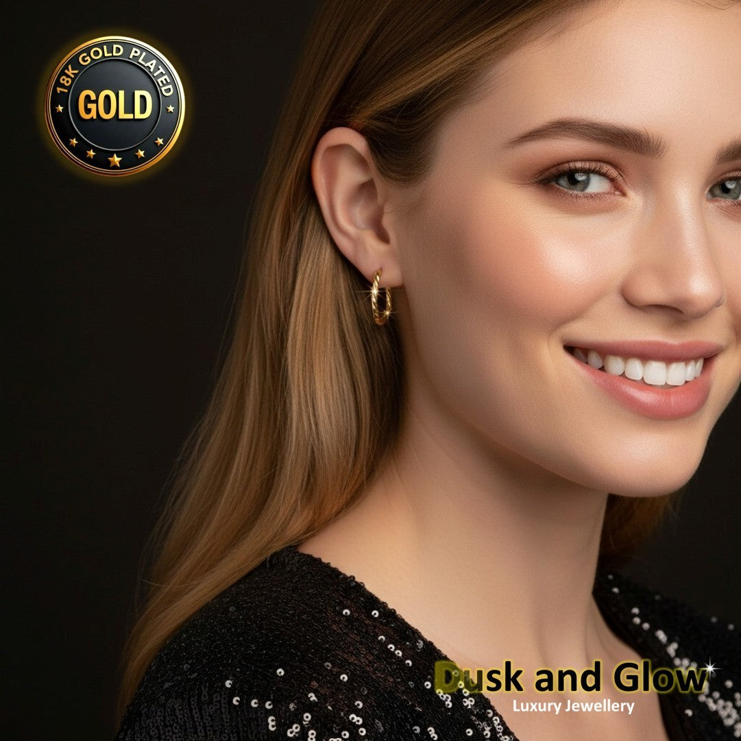UK Womens Gold Hoop Earrings Genuine 18K Plating Ladies Girls Jewelry Gift NEW3