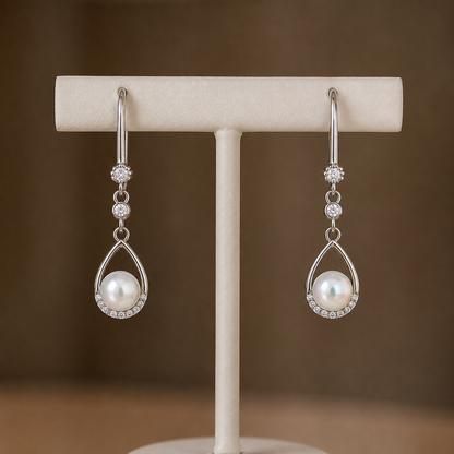 Sterling Silver Freshwater Pearl Drop Earrings