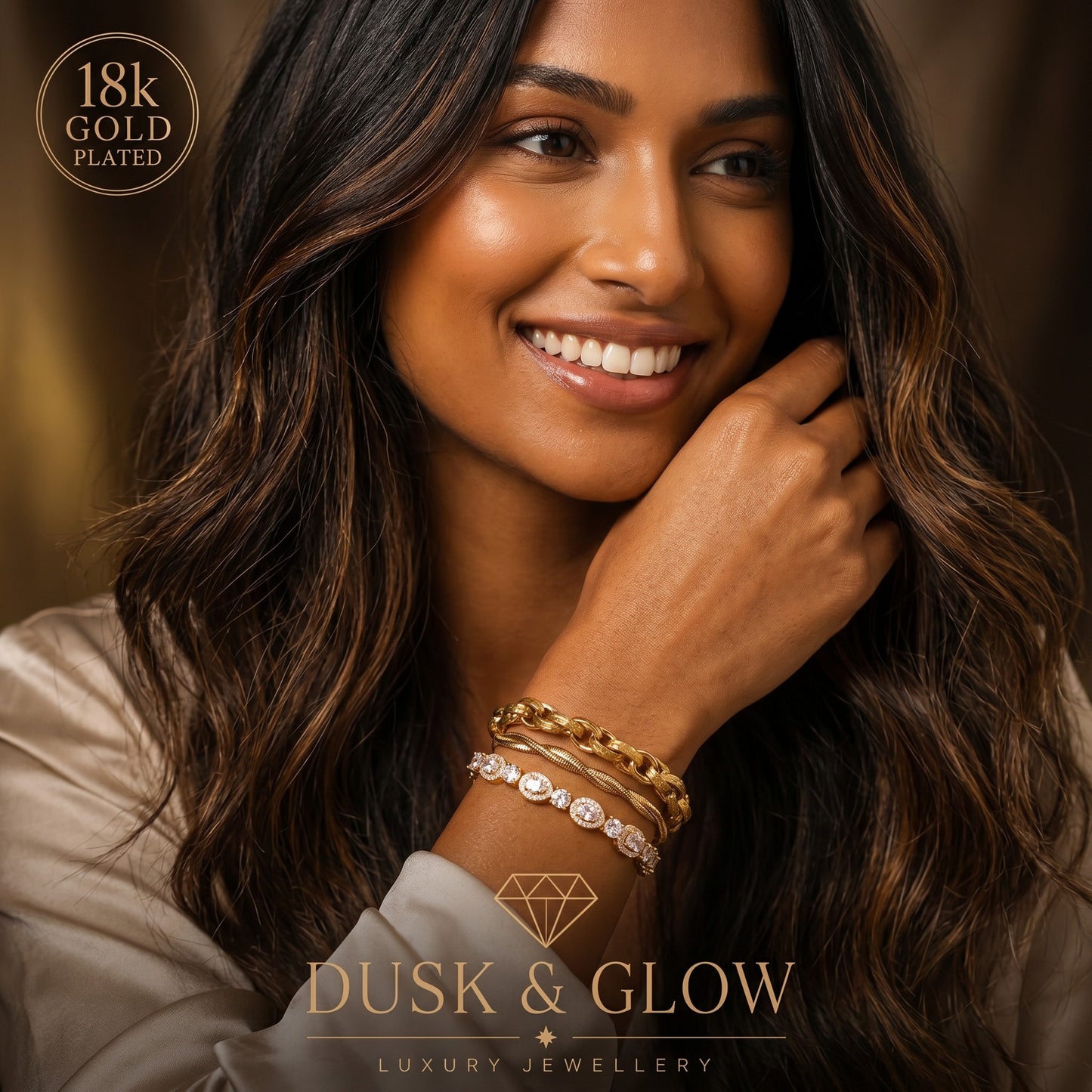 Luxury 18ct Gold Bracelet Stack