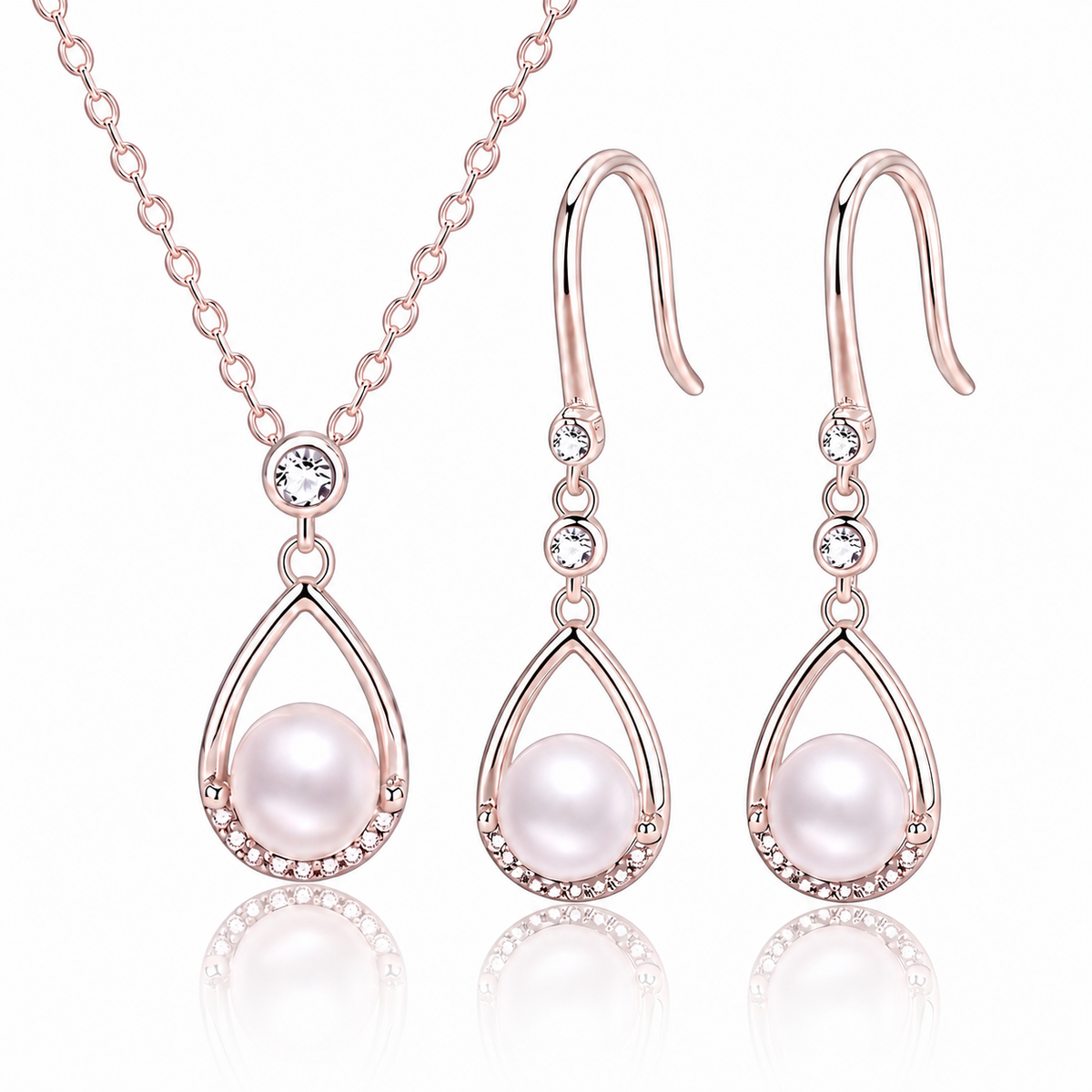 Freshwater Pearl Necklace & Earrings Set | Sterling Silver