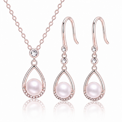 Freshwater Pearl Necklace & Earrings Set | Sterling Silver