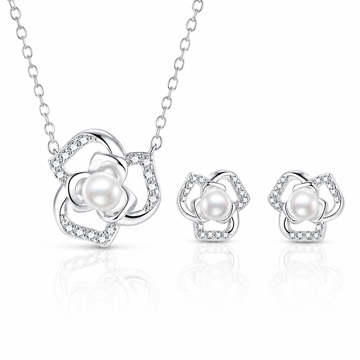 Beautiful Freshwater Pearl Jewellery Gift Set Pure 925 Sterling Silver