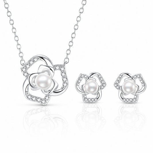 Beautiful Freshwater Pearl Jewellery Gift Set Pure 925 Sterling Silver