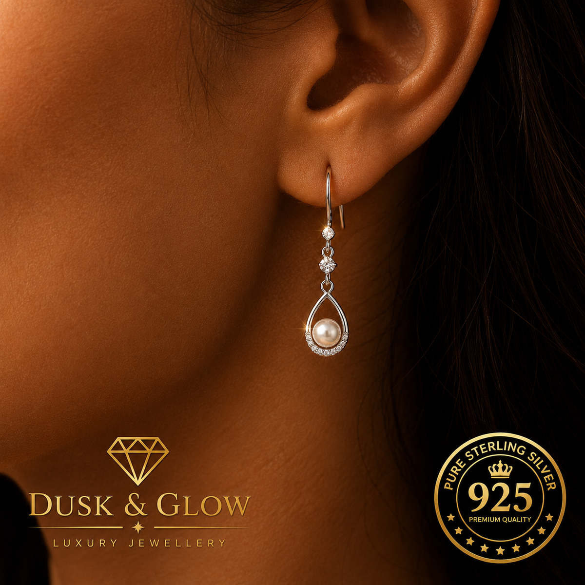 Freshwater Pearl Necklace & Earrings Set | Sterling Silver