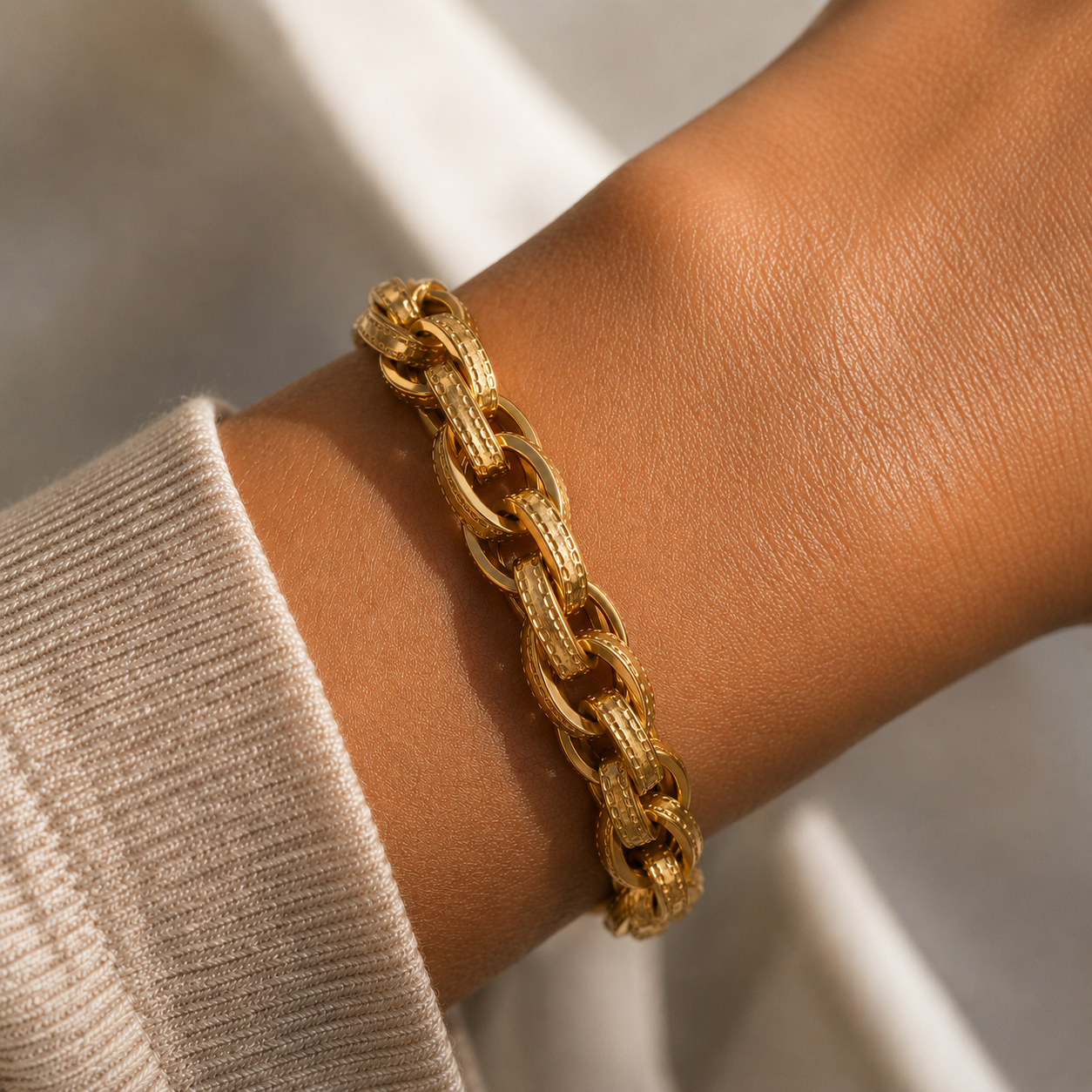 18ct Gold Plated Embossed Bracelet