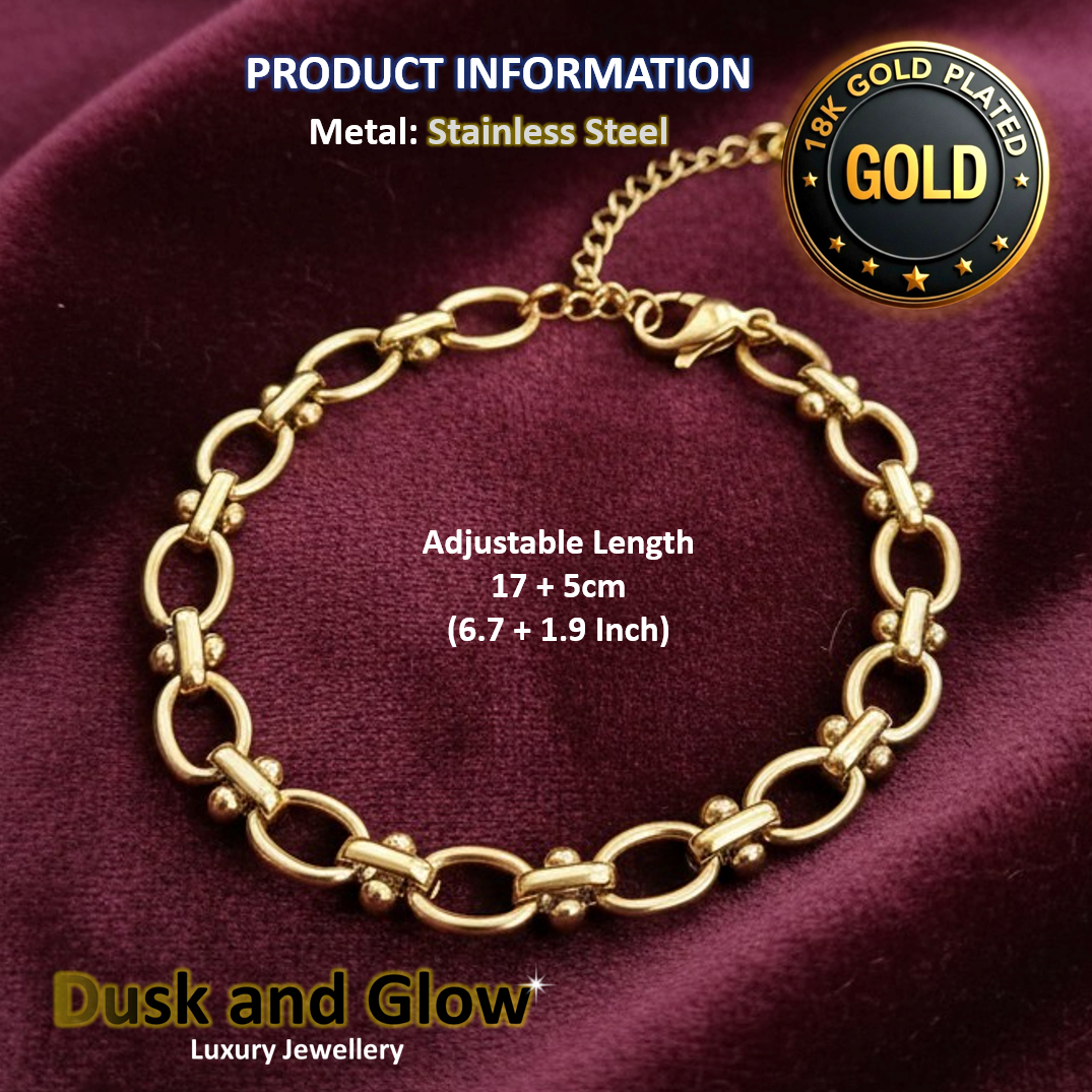 18ct Gold Plated Belcher Bracelet Lightweight Minimalist Luxury Chain UK NEW