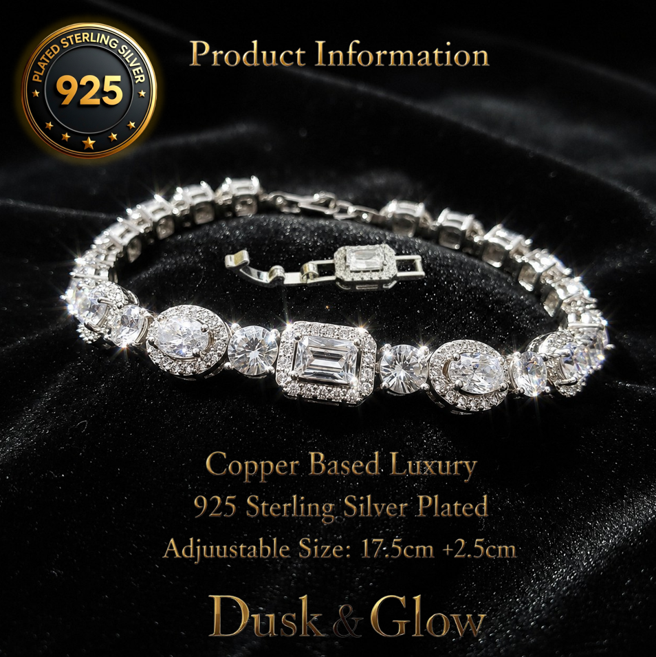 Luxury Shimmering Crystal Halo Bracelets in 18ct Gold & Silver Plating
