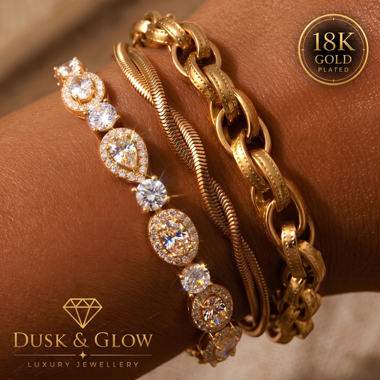 Luxury 18ct Gold Bracelet Stack