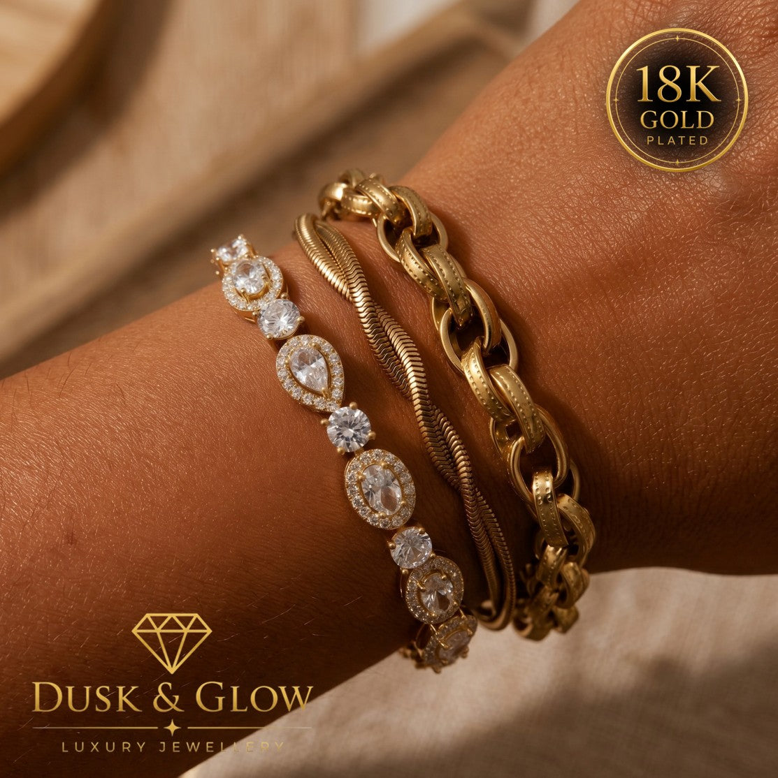 Luxury 18ct Gold Bracelet Stack