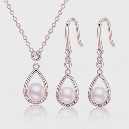 Freshwater Pearl Necklace & Earrings Set | Sterling Silver