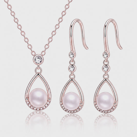 Freshwater Pearl Necklace & Earrings Set | Sterling Silver